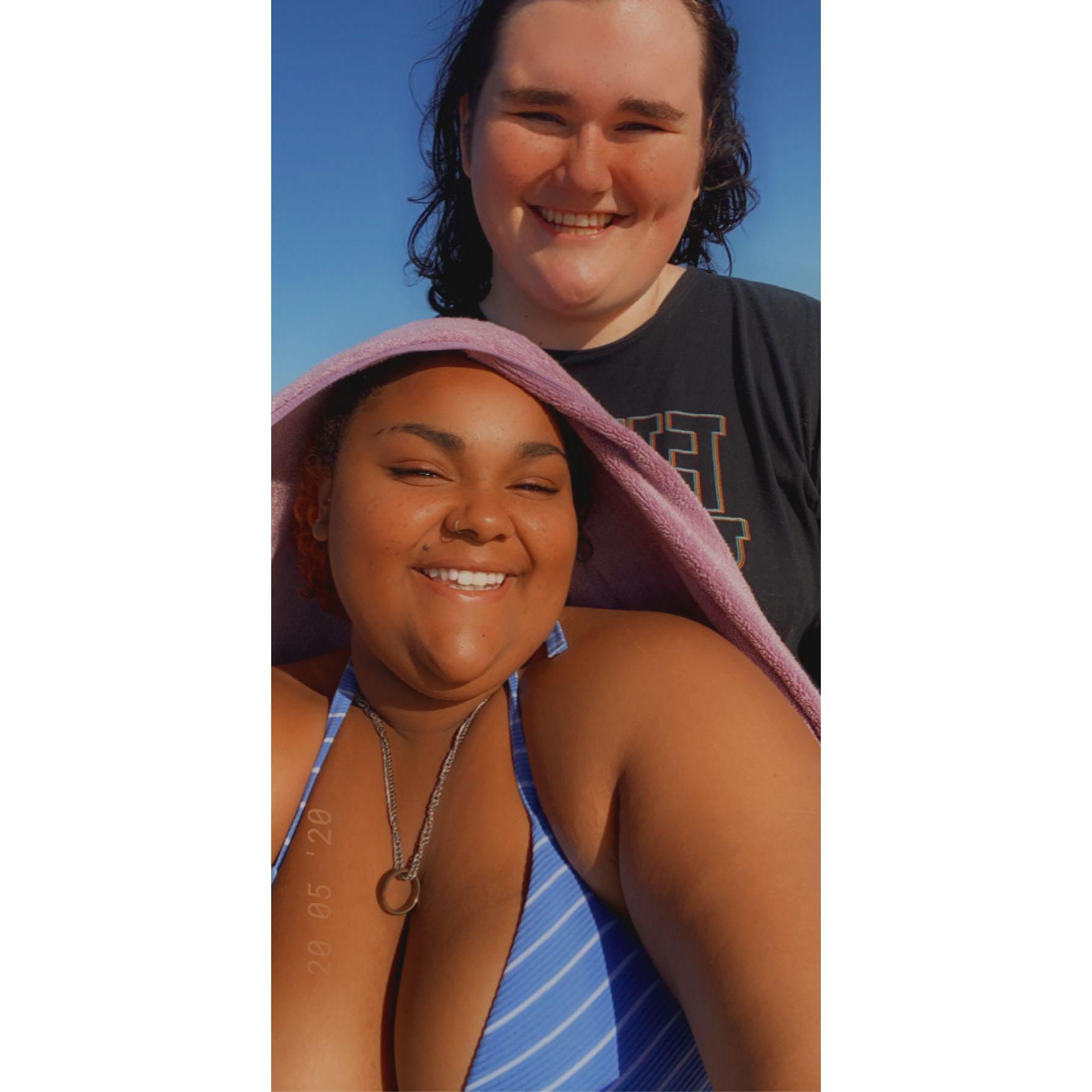 Our first beach trip.
