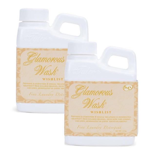 Tyler Candle Company Glam Wash 4 oz Fragrant Scented Luxurious HE Fine Laundry Detergent, Pack of 2, Wishlist