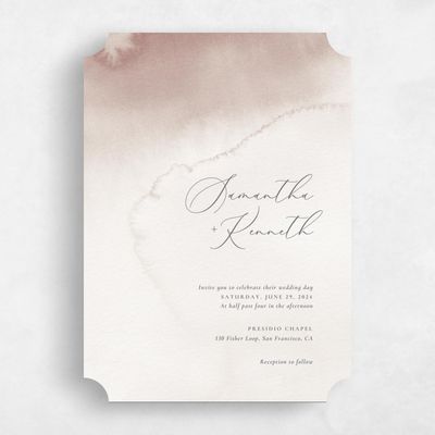Brown Ticket Wedding Invitation - Elting Portrait