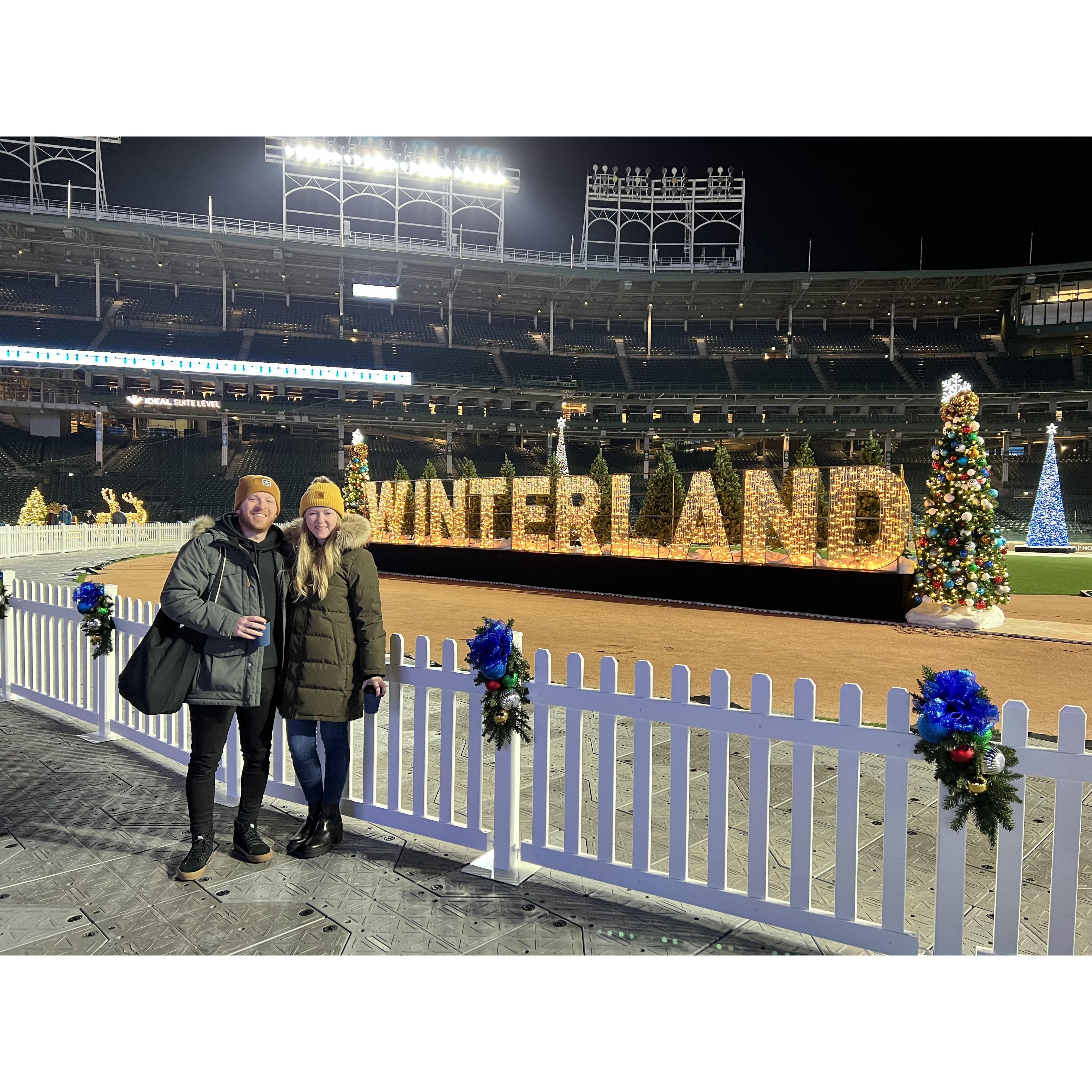 We attended WinterLand at Wrigley field and enjoyed ice skating, a mini train ride to all the bases, and plenty of hot cocoa