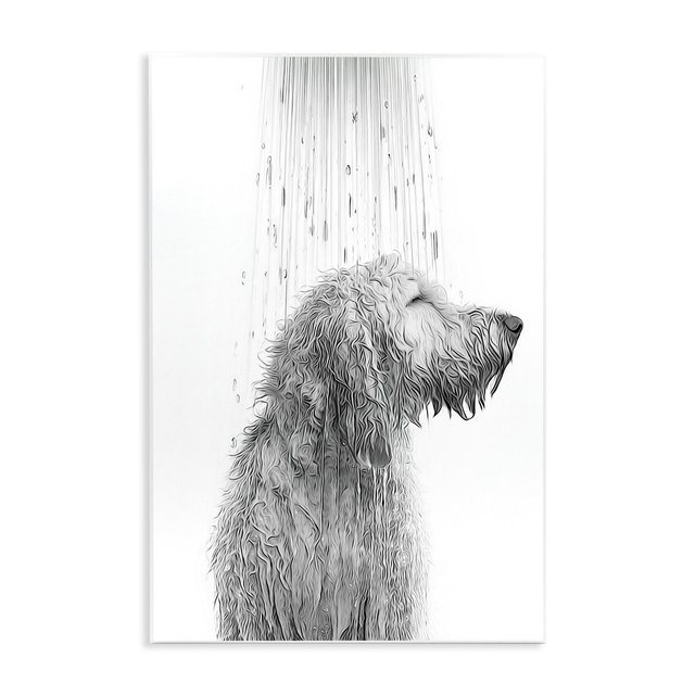 Stupell Industries Dog Bathroom Splash Wall Plaque Art, 10" x 15" Ready for Hanging, USA Made, By Artist Annalisa Latella