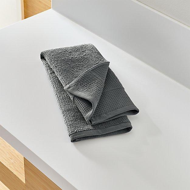 Waffle-Terry Dark Grey Organic Hand Towel