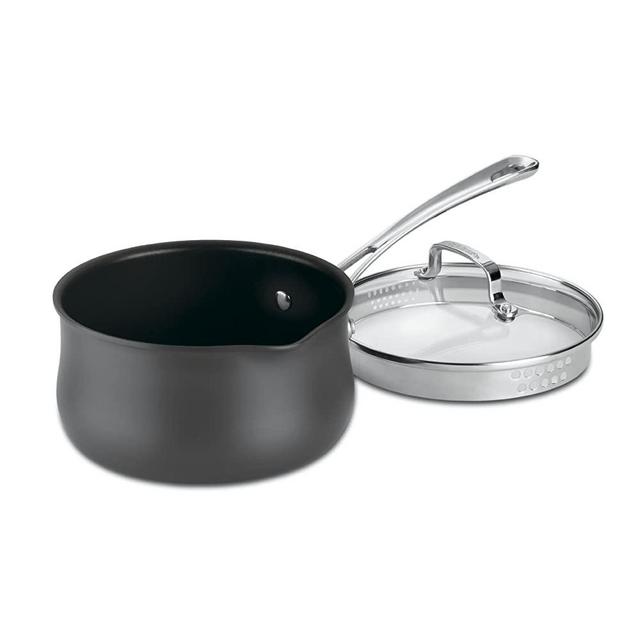 Cuisinart 6419-18P Contour Hard Anodized 2-Quart Pour Saucepan with Cover,Black