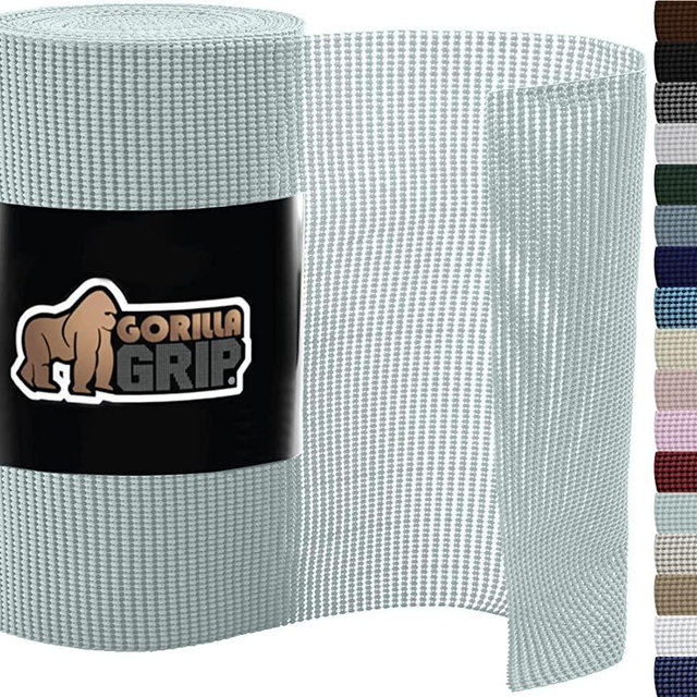 Gorilla Grip Drawer and Shelf Liner, Strong Grip, Non Adhesive Easiest Install Mat, 12 in x 20 FT, Durable Organization Liners, Kitchen Cabinets Drawers Cupboards, Bathroom Storage Shelves, Spa Blue