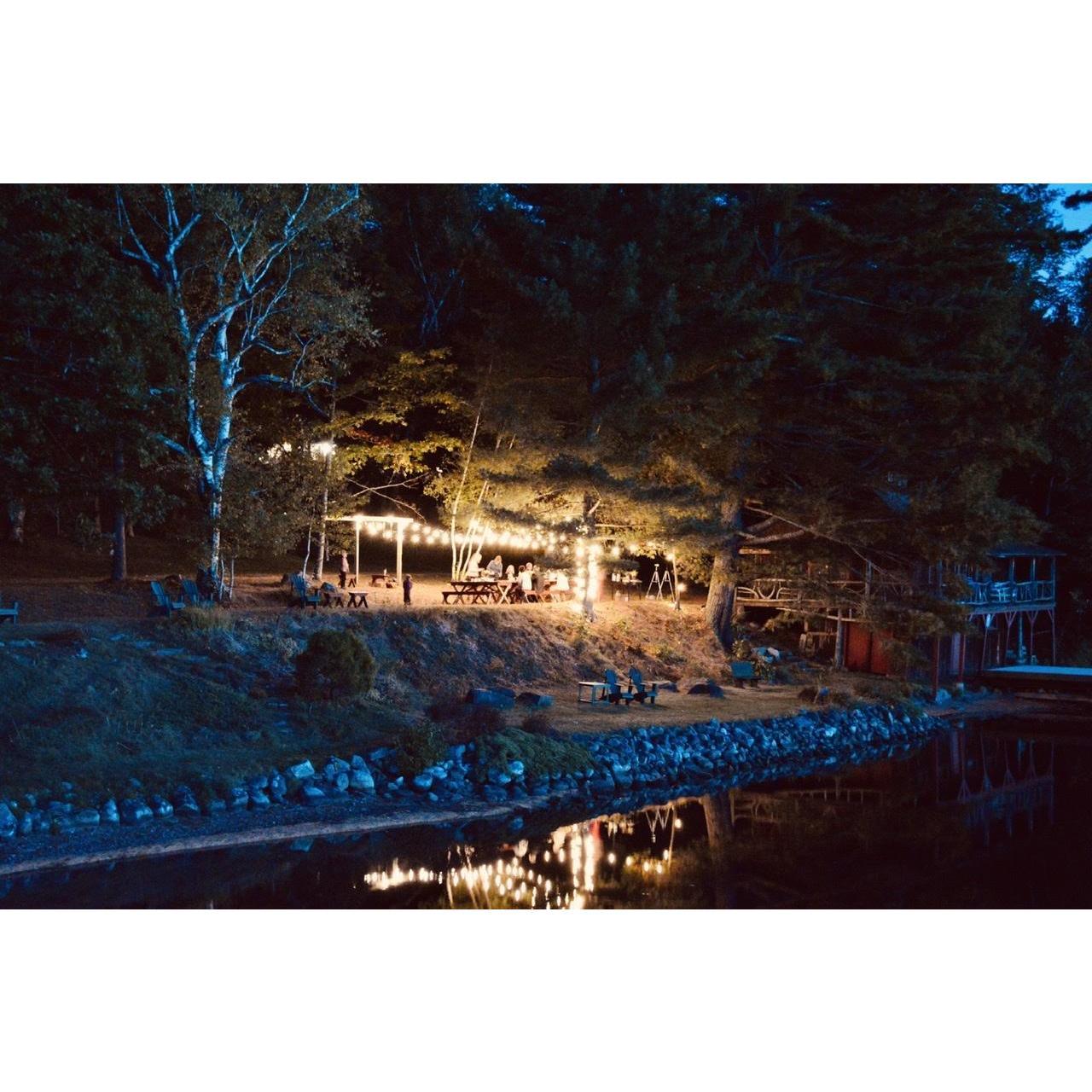 Thursday morning, Japhet and Scott, Shannon’s Dad, set up the tables and lights for our outdoor meal. As we served the cake, the sound of loons echoed across the lake.
