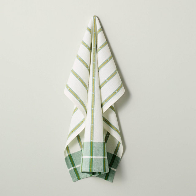 Stripe Cotton Flour Sack Kitchen Towel Cream/Green - Hearth & Hand™ with Magnolia