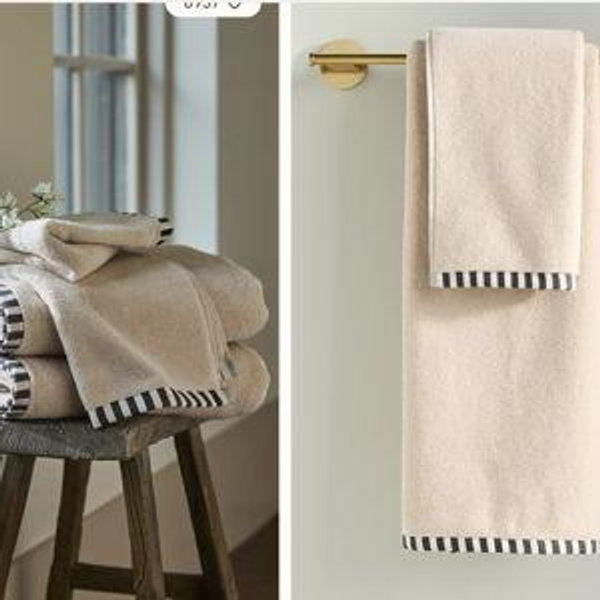 The Sloane Stripe Trim Soft Cotton - Wash Cloth