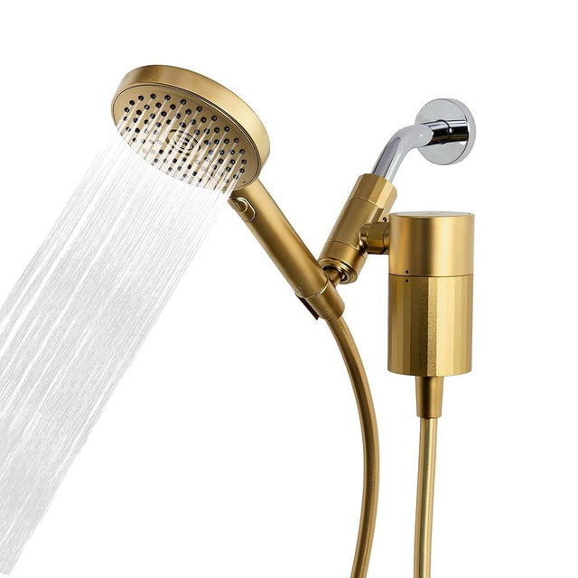 Sproos - Handheld Showerhead, High Performance Filtration System for Healthier Hair and Skin, Extra Long 70 Inch Hose, 3 Customized Spray Functions, 6 Colors (Golden Hour, Shower Filter Set)