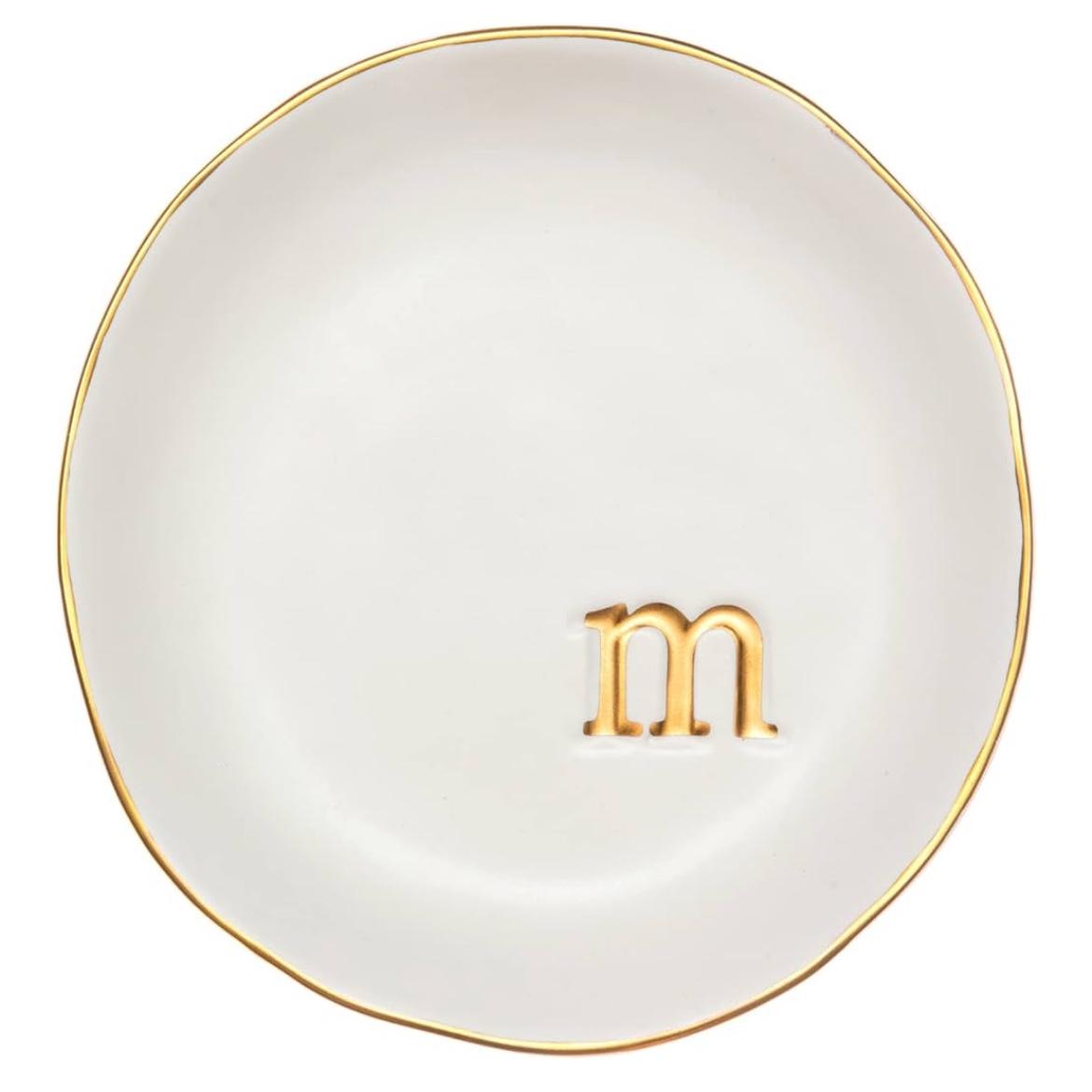 COLLECTIVE HOME - Ceramic Jewelry Tray, Decorative Trinket Dish for Rings Earrings Necklaces Bracelet Watch Keys, Birthday Mother's Day Christmas Gift for Women, 4.75", White Surface (M)