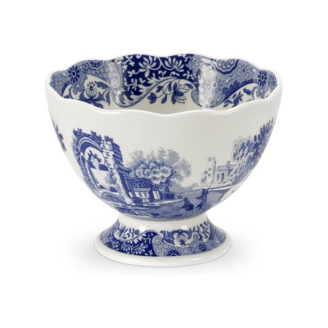 Spode Blue Italian Footed Serving Bowl, 4.75"