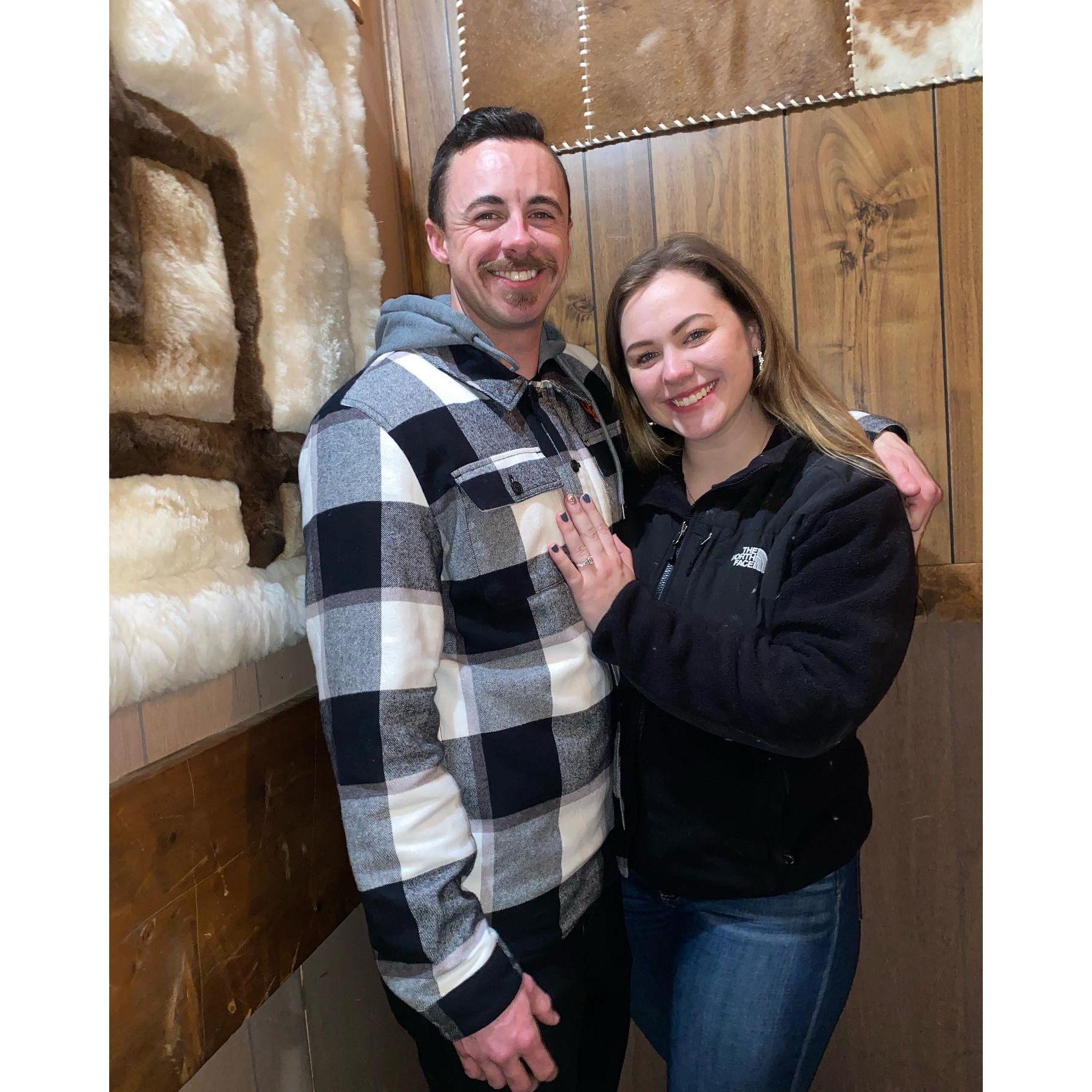 After he popped the question in the cabin!