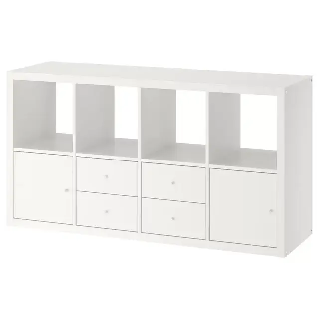 Shelf unit with 4 inserts, white,