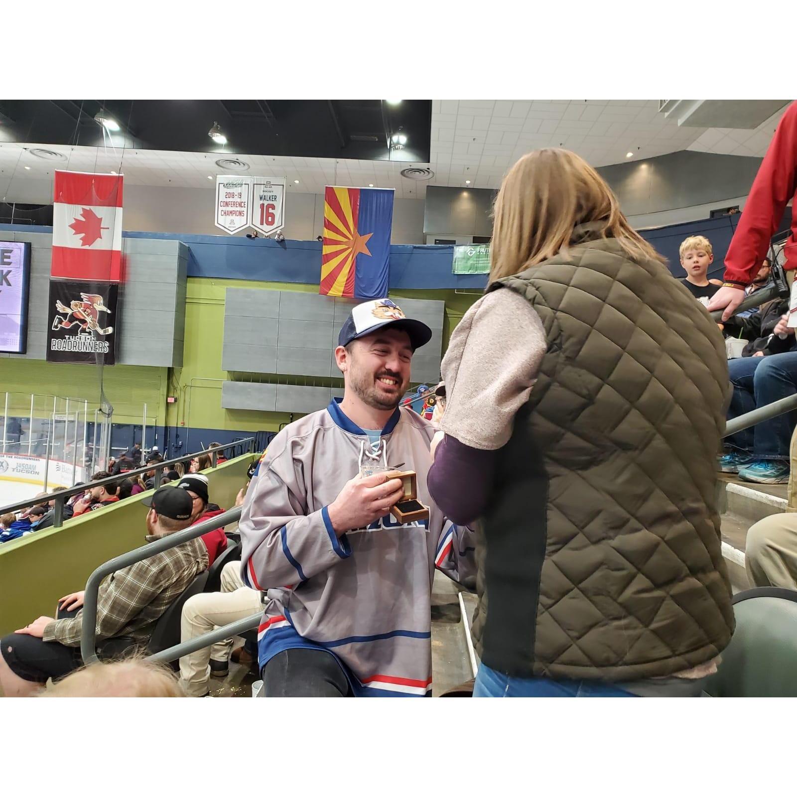 If you look closely, you can see that Alex is holding Dippin' Dots in his hand as he proposes...