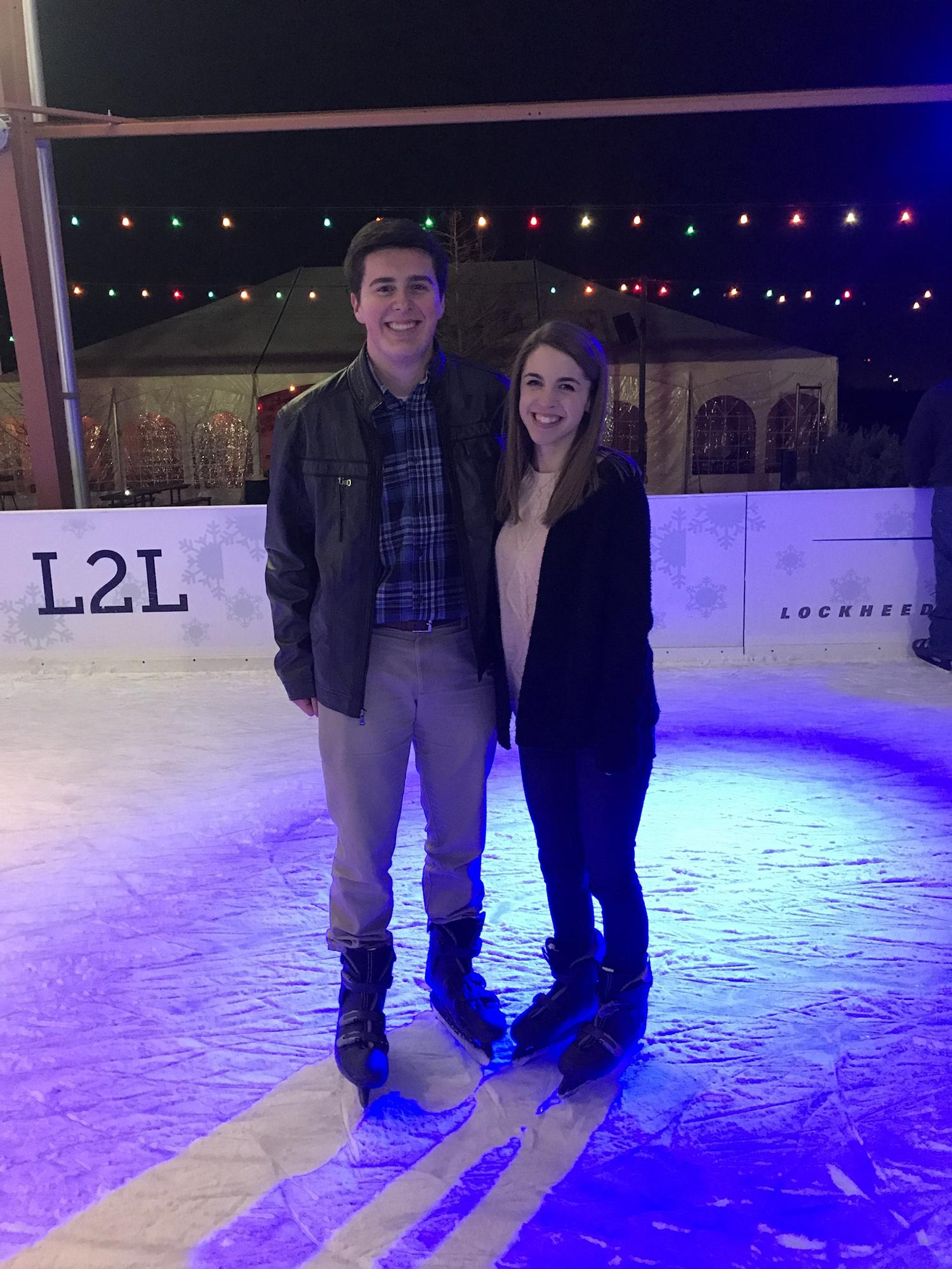 One of our first dates- ice skating in Fort Worth
