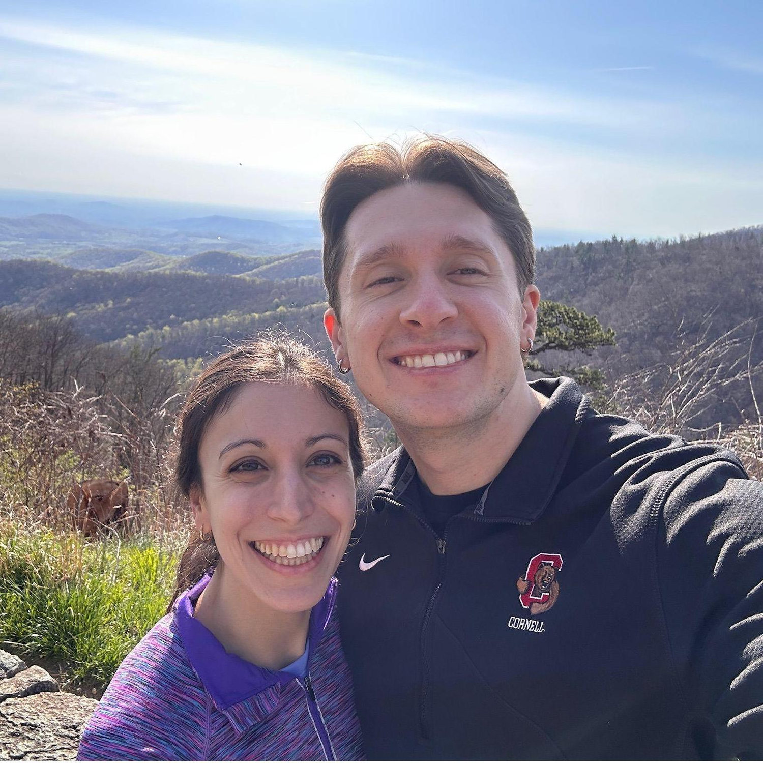A crisp hike in the Shenandoah Mountains - the day before Shea proposed!