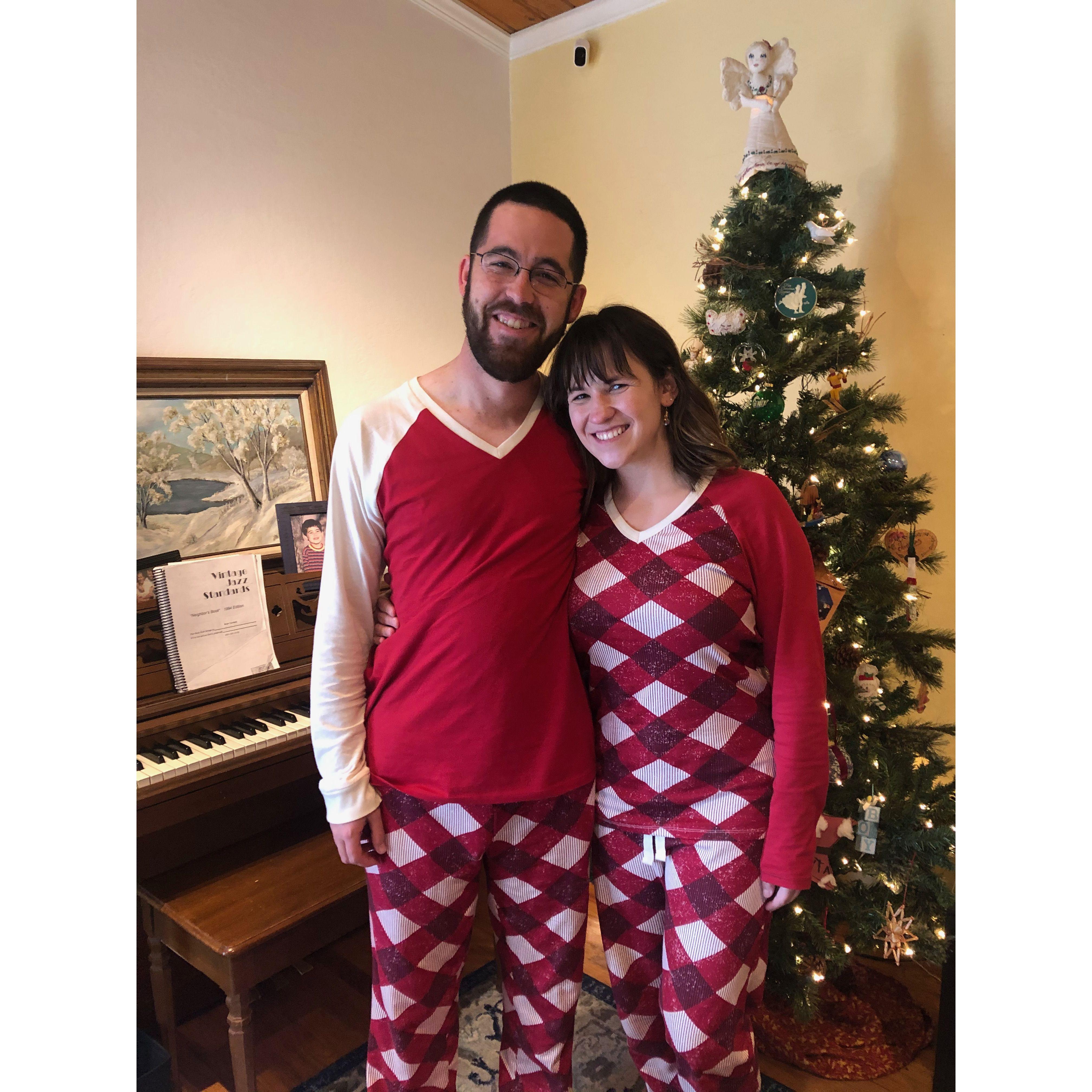 Yes, we were that couple with matching pajamas one Christmas. Sorry, not sorry. We're adorable!