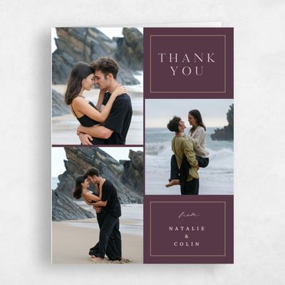 Dark Plum, Purple Wedding Thank You - Sarnai Multiphoto