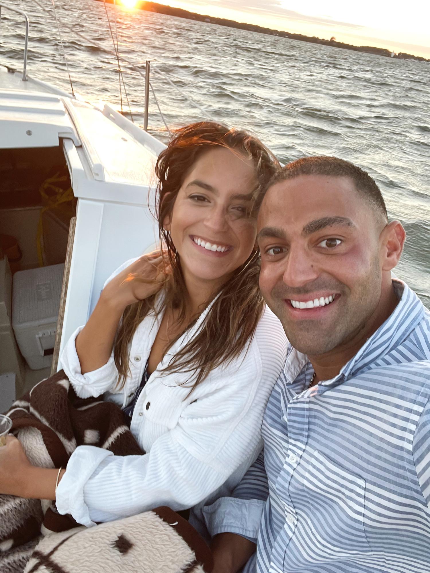 Boat ride in Montauk, NY.  Jenn and Matt made early memories of their relationship together in the Hamptons.