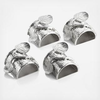 Botanical Leaf Napkin Ring, Set of 4