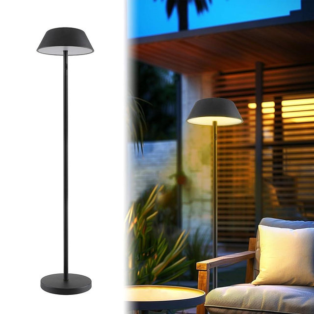 Bobcat Lighting Outdoor Solar Powered Floor Lamp for Patios, Decks, Outdoor Living Spaces, Reading - Tall, Ultra Bright, Cordless, 3 Different Light Colors, Charge Battery by Solar or USB-C