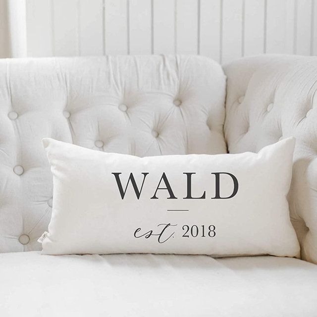 Personalized Lumbar Pillow - Last Name - Handmade in the USA, home decor, wedding gift, engagement present, housewarming gift, cushion cover, throw pillow
