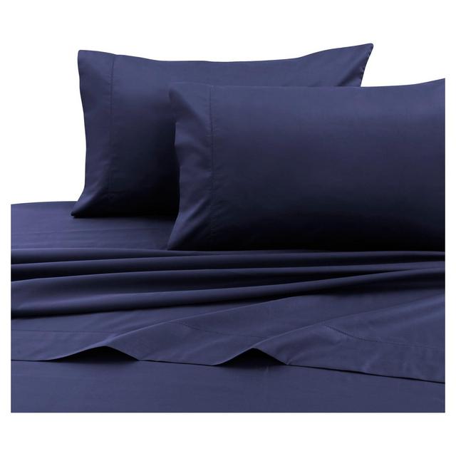 Cotton Sateen Deep Pocket Sheet Set (Queen)Navy Blue 750 Thread Count - Tribeca Living