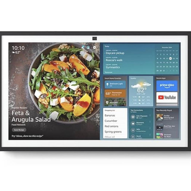 Amazon - Echo Show 15 Full HD 15.6" smart display for home organization, with built-in Fire TV and Alexa - Black