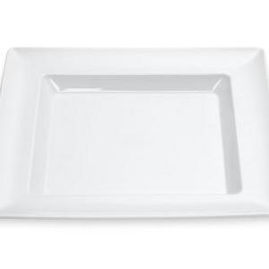 Apilco Zen Square Porcelain Rimmed Soup Plates, Set of 2