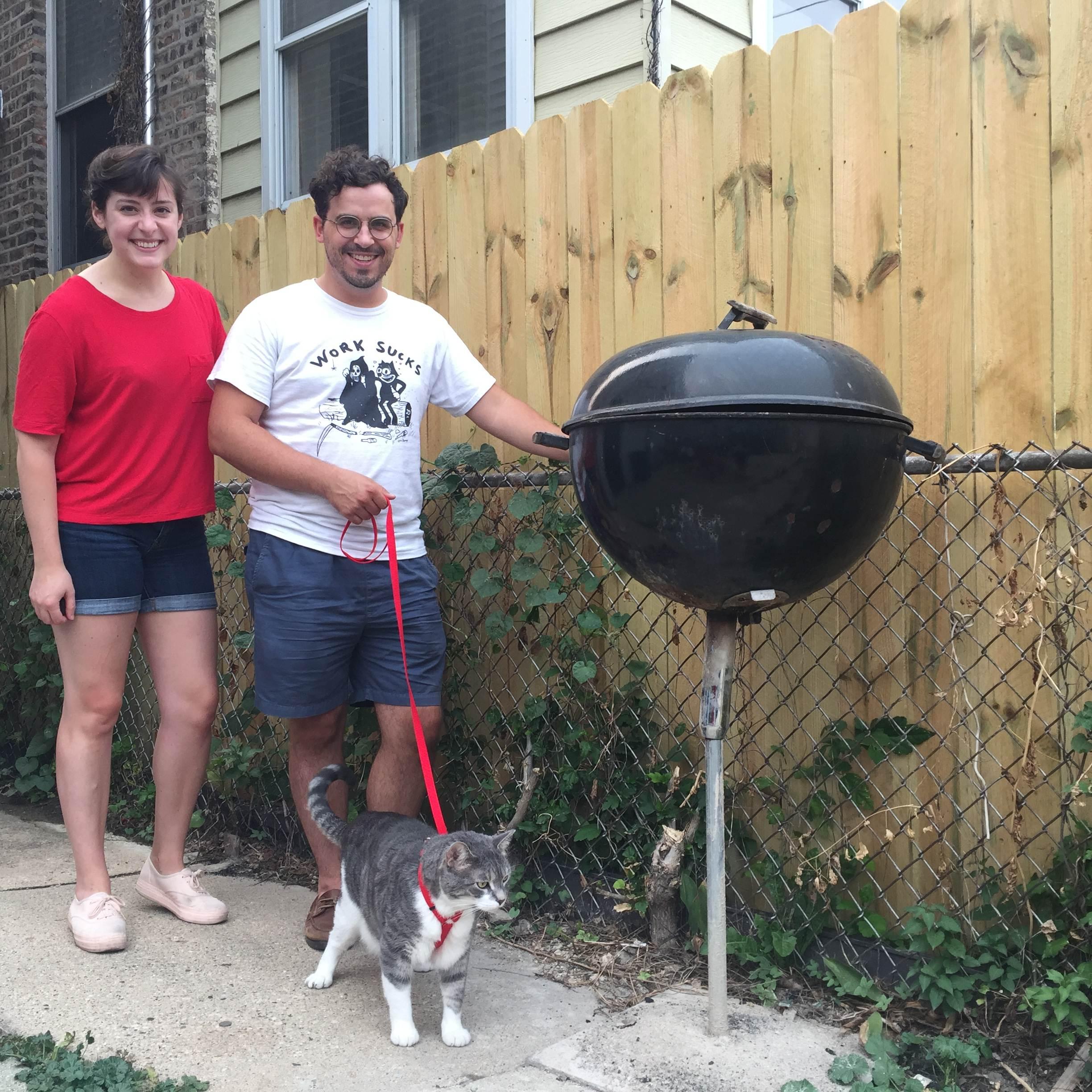 we only walk the cat in the backyard bc it's less embarrassing than walking him in the front yard, does that make sense? (2017)