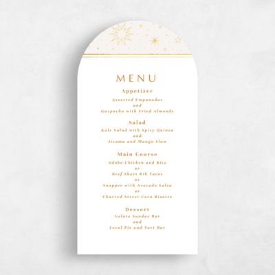 Beige Arch Wedding Menu - Heron Foil