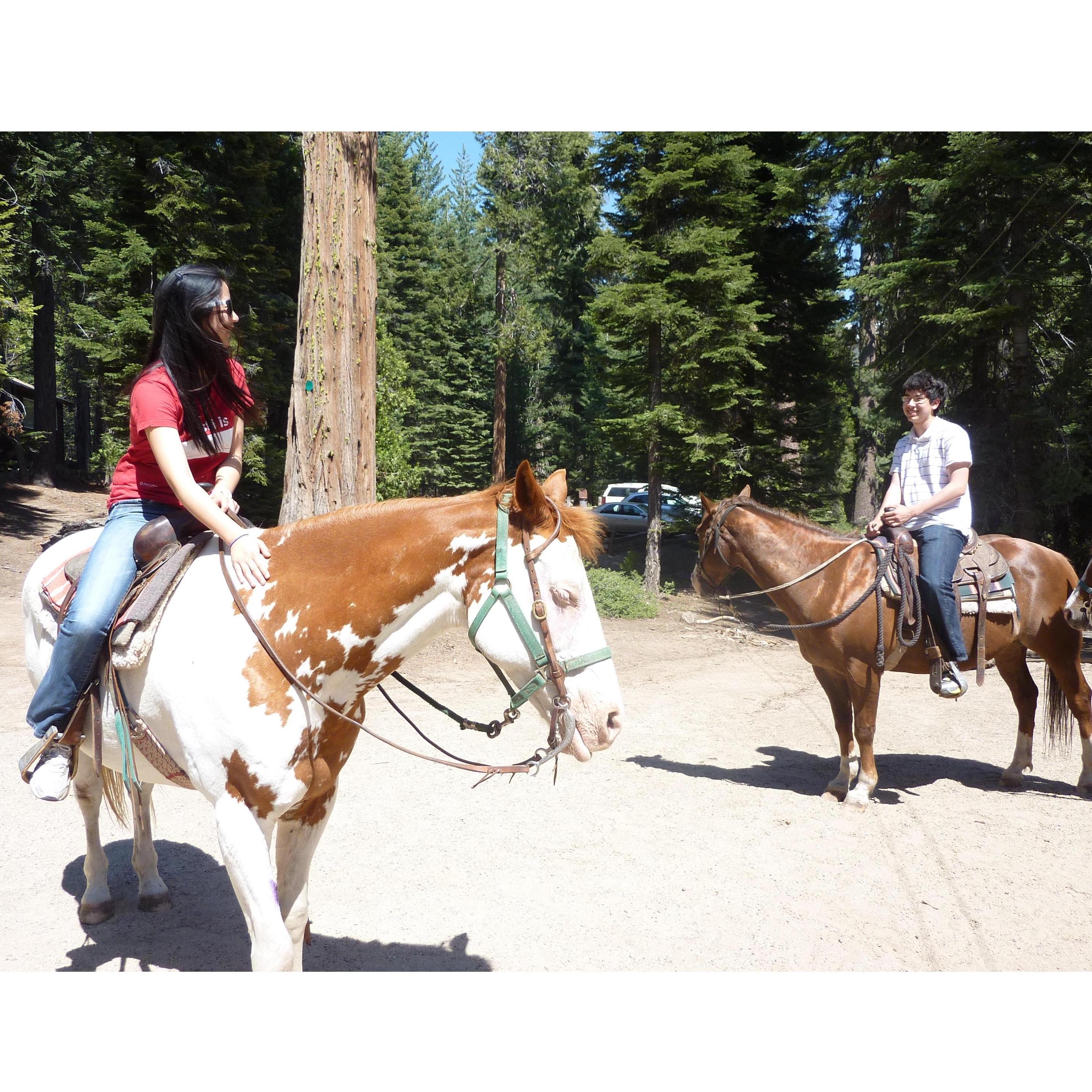 Trying out horseback riding for the first time (June 2013)