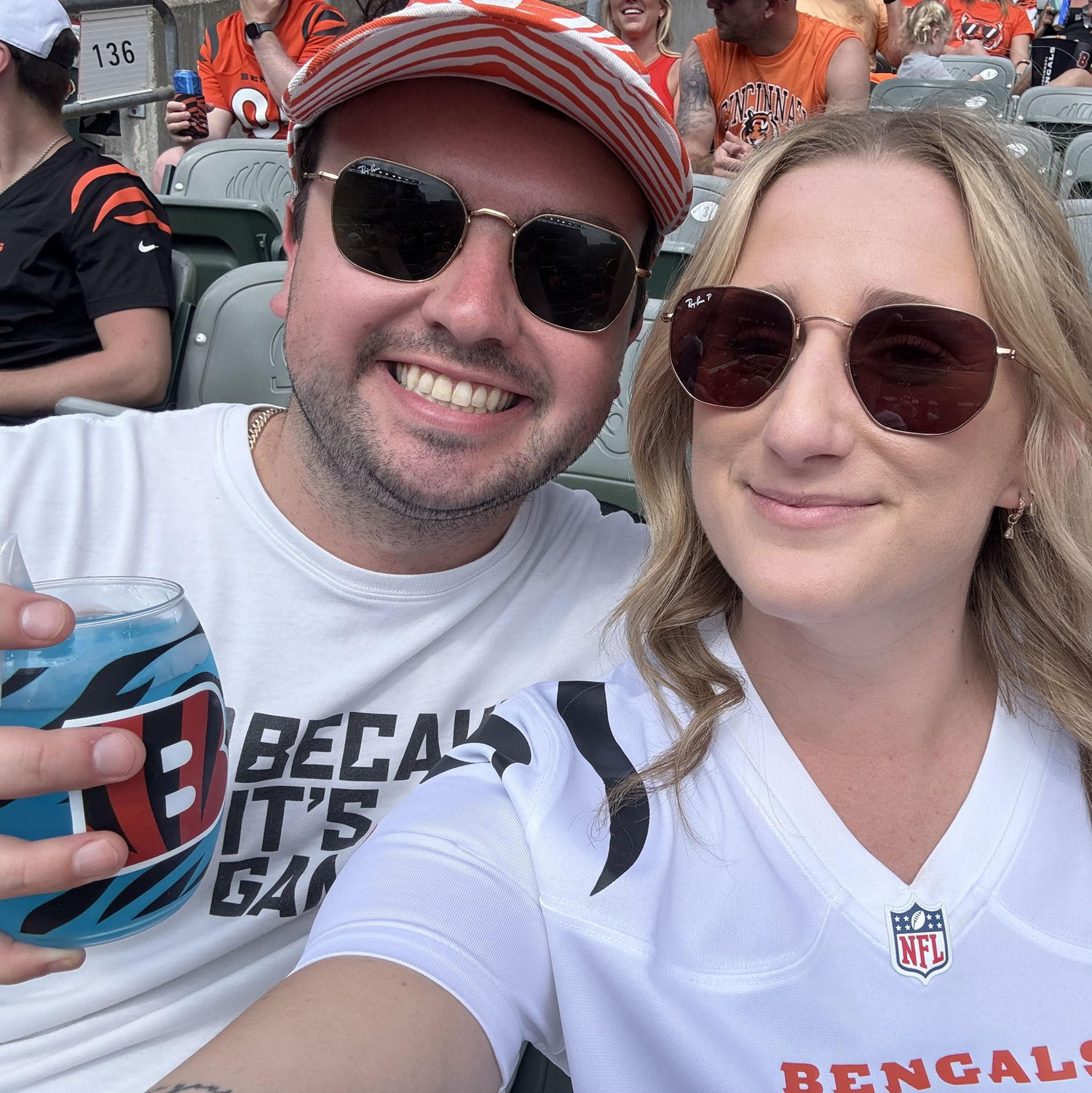 Supporting Katie's dad's favorite team!