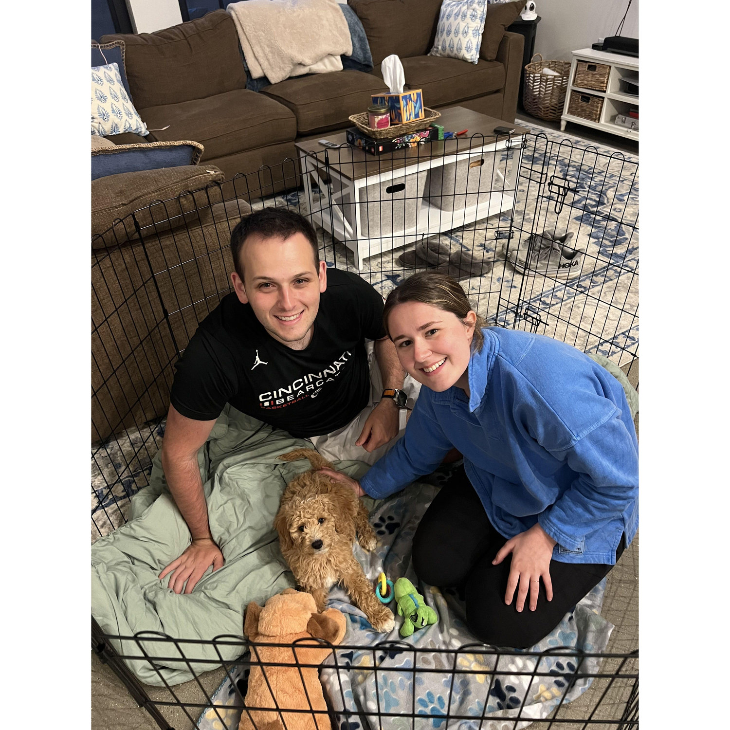 Wally's first night at home