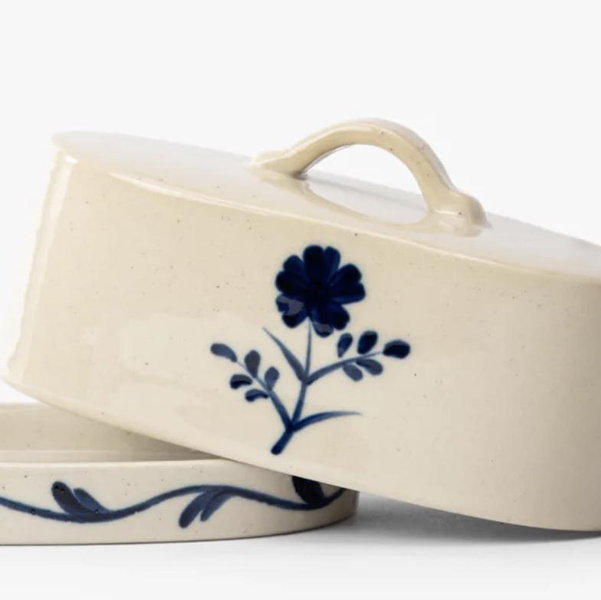 Mary Hand-Painted Butter Dish