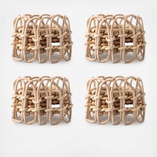 Provence Rattan Napkin Ring, Set of 4