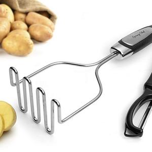 Spring Chef Stainless Steel Potato Masher with Easy to Use and Clean Wire Head Best for Mashed Potatoes