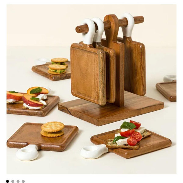 Appetizer Boards with Stand - Set of 8