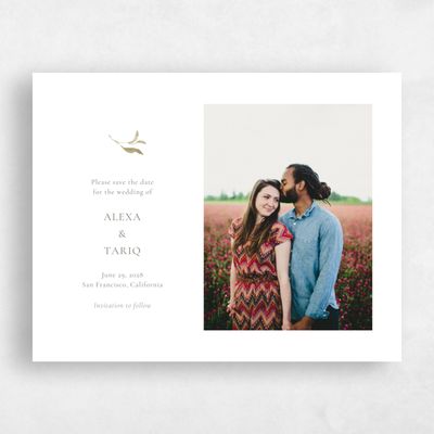 White Wedding Save the Date - Somerset Photo