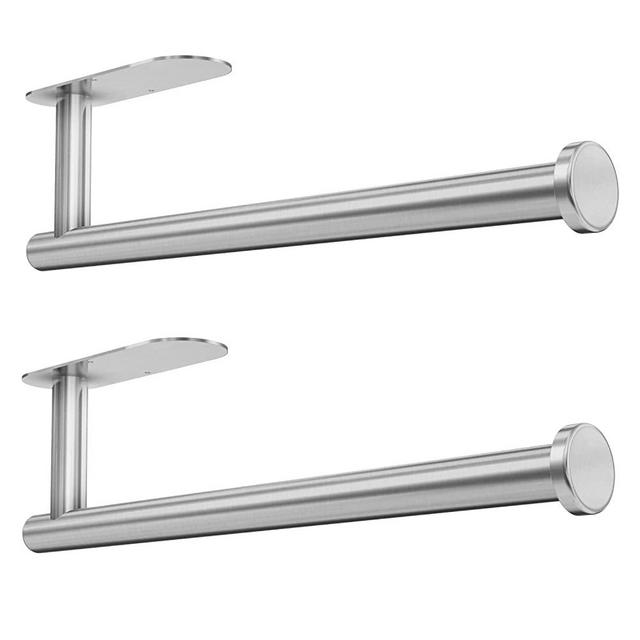 DEKAVA Paper Towel Holder Under Cabinet for Kitchen, Adhesive Paper Towel Holder Wall Mount, SUS304 Stainless Steel 13 inch(2,Silver