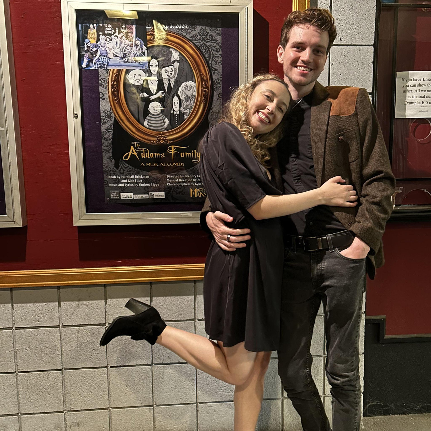 Ross supporting Maddie at her Long Beach production of Addams Family👻