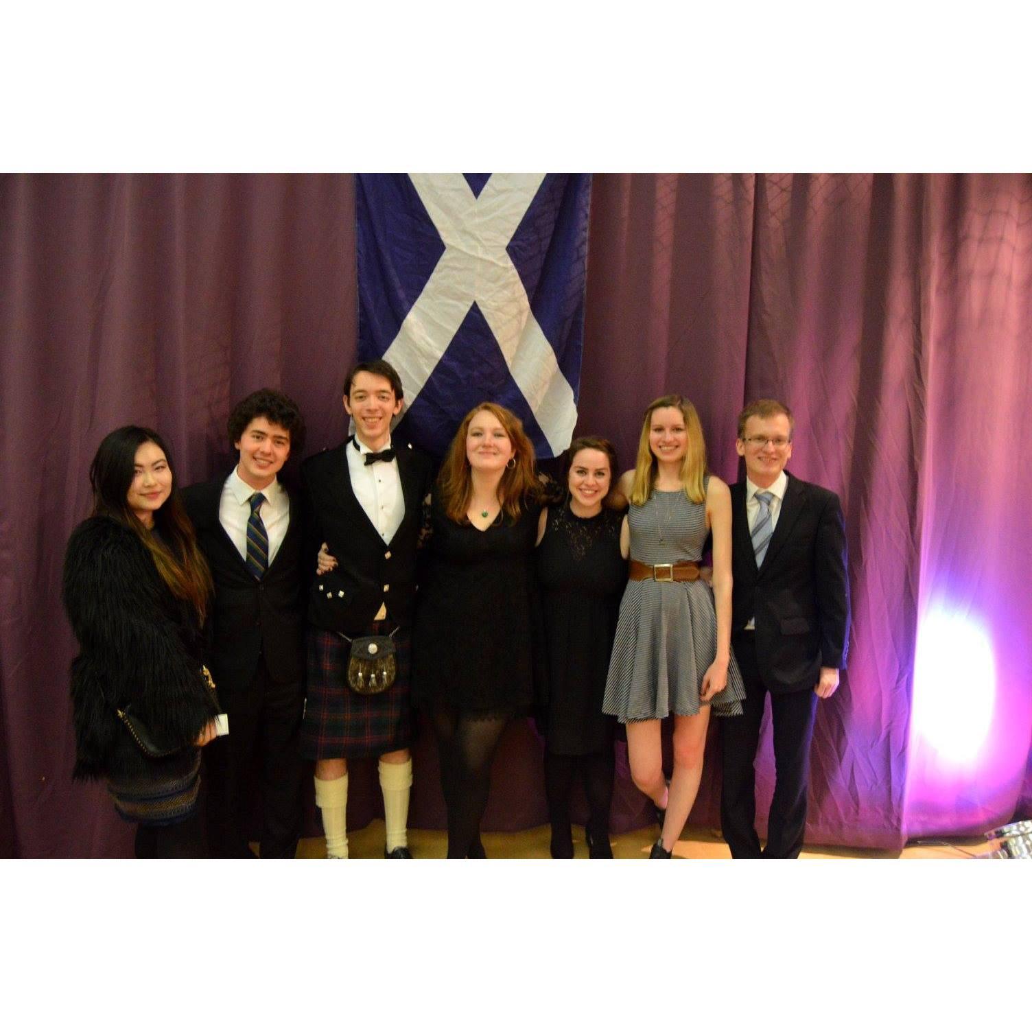 Scotland played a big role in our first year of dating. This was taken at the Ustinov College Burns Night formal.