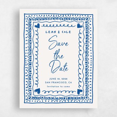 Blue Magnet Wedding Save the Date - Ceres Portrait