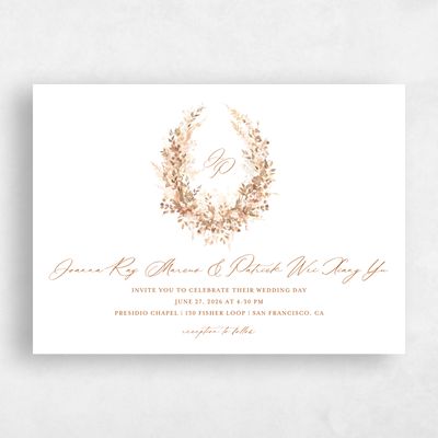 Dark Rust, Orange Wedding Invitation - Blosser Landscape