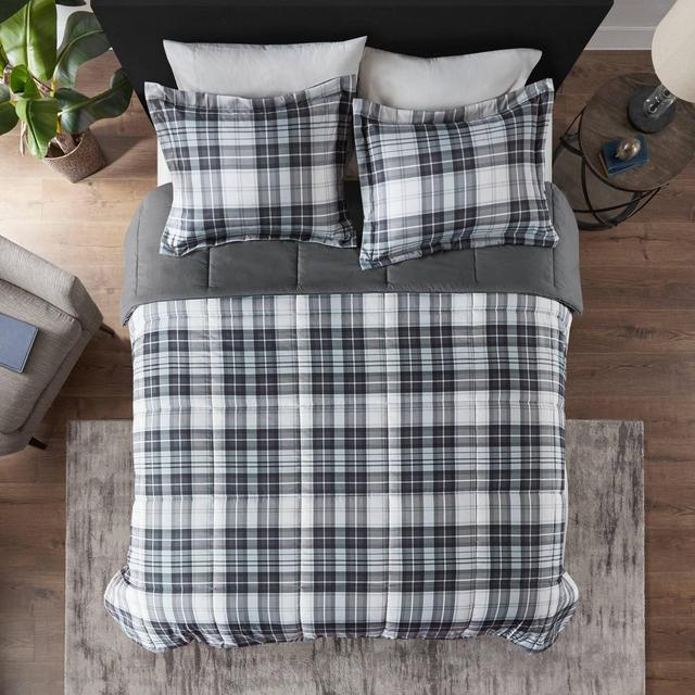 Full/Queen 3pc Hartford 3M Scotchgard Down Alternative All Season Comforter Set Black/White