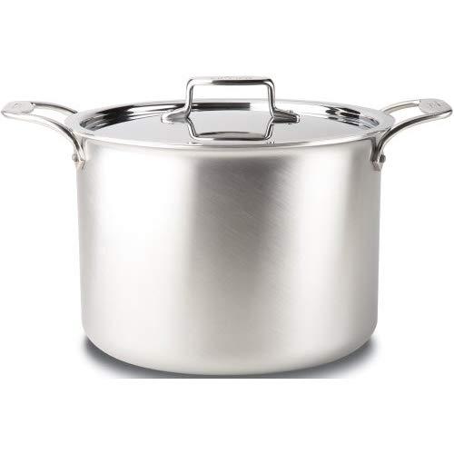 All-Clad BD55512 D5 Brushed 18/10 Stainless Steel 5-Ply Bonded Dishwasher Safe Stock Pot with Lid Cookware, 12-Quart, Silver