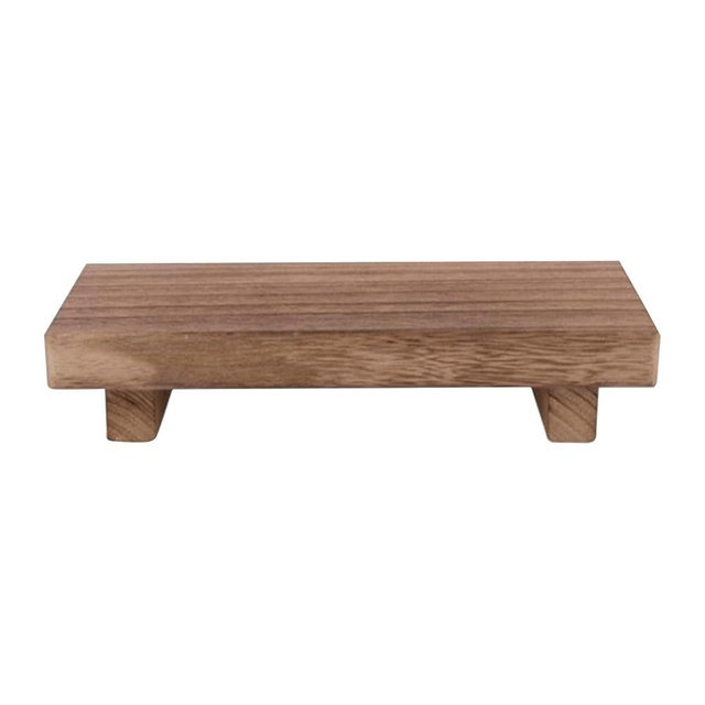 Farmhouse Wooden Soap Dish Holder Kitchen Countertop Stand Small Wood Pallet Base Desktop Ornament Dressing Organizer (Brown, 21.8x9.1cm)