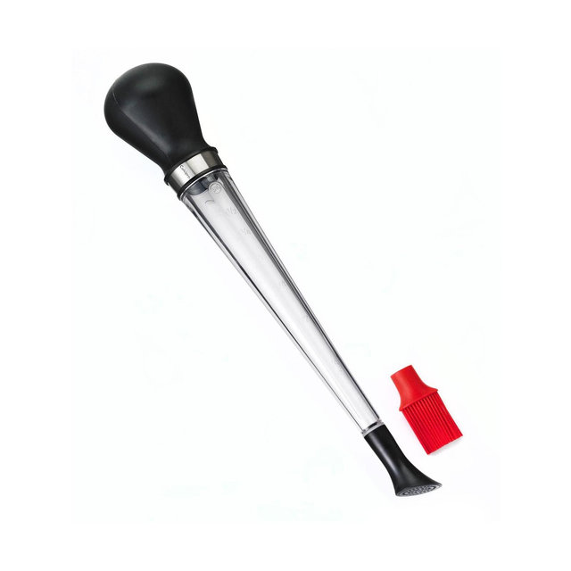 Cuisipro 2-in-1 Baster With Silicone Brush Head and Shower Attachment, Black