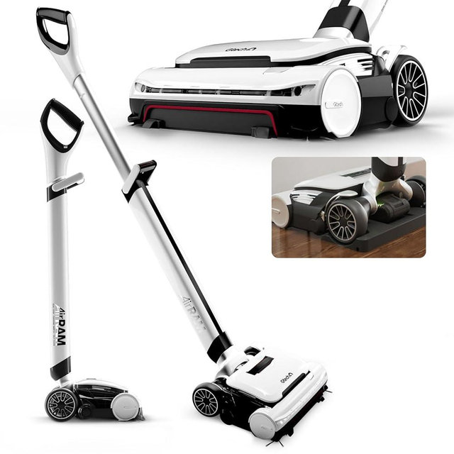 Gtech AirRAM 3 Cordless Vacuum Cleaner with Anti-Hair Wrap Bar - Dual Edge-Clean Brushes - Perfect for Carpet and Hardwood Floors - Rechargeable 22v Li-ion Battery - Lightweight - New Model/Red Thread