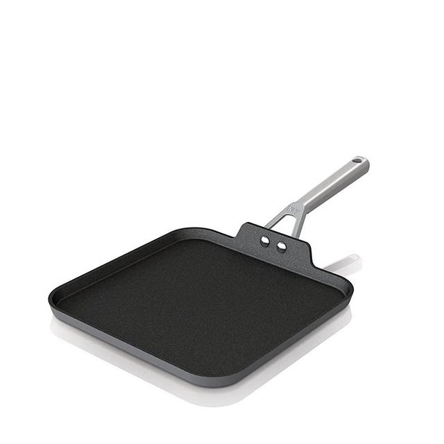 Ninja C30628 11-Inch Square Griddle Pan Foodi NeverStick Premium Hard-Anodized, Slate Grey, 11 Inch