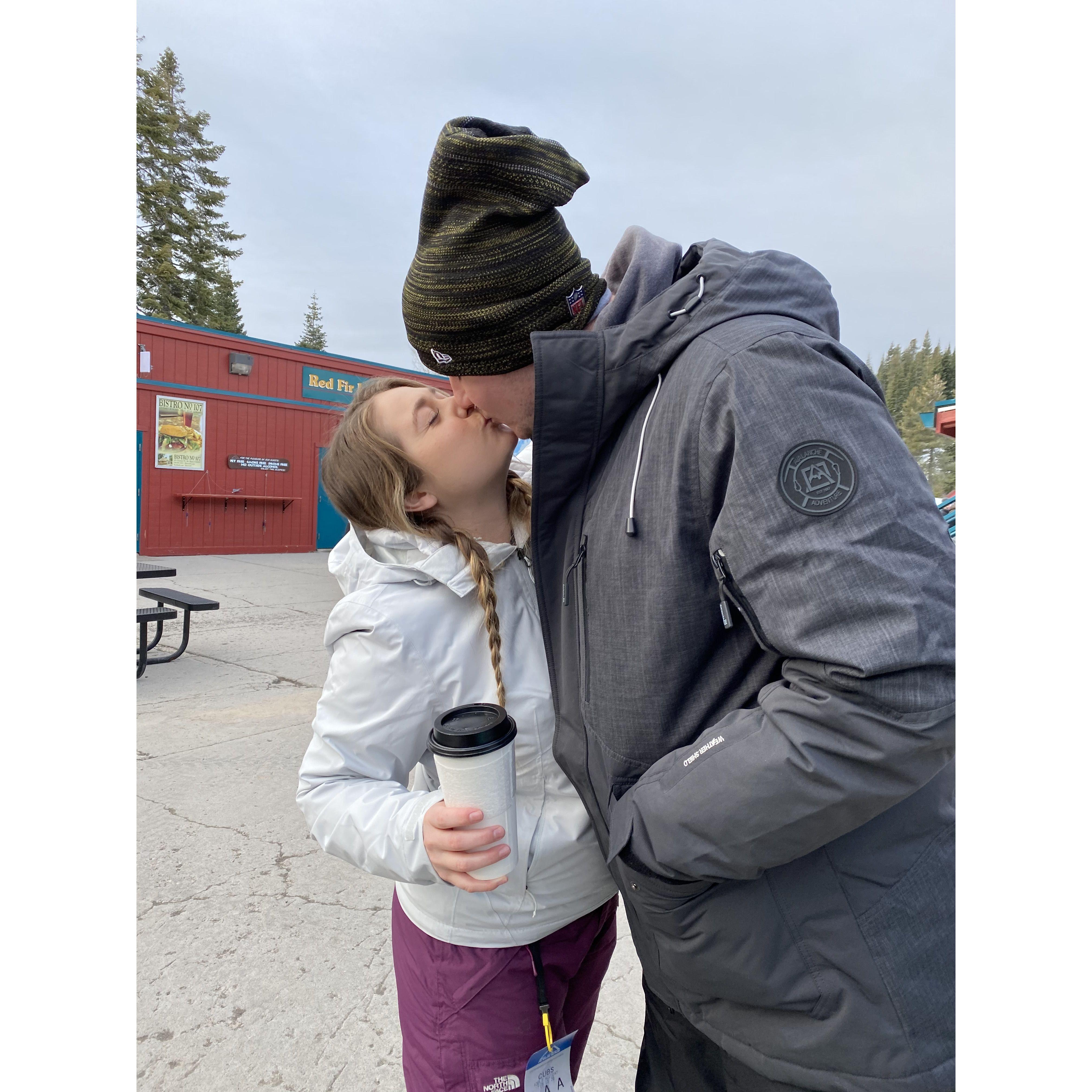 Kyle's first snowboarding trip, didn't think he was going to make it to the bottom...